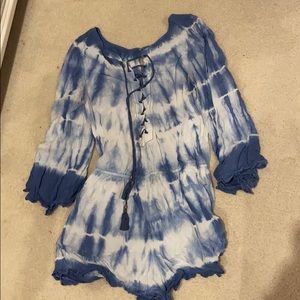 Blue & White Romper